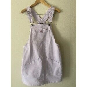 Dickies Twill Striped Lavender and White Overall Skirt - size Medium Worn Once